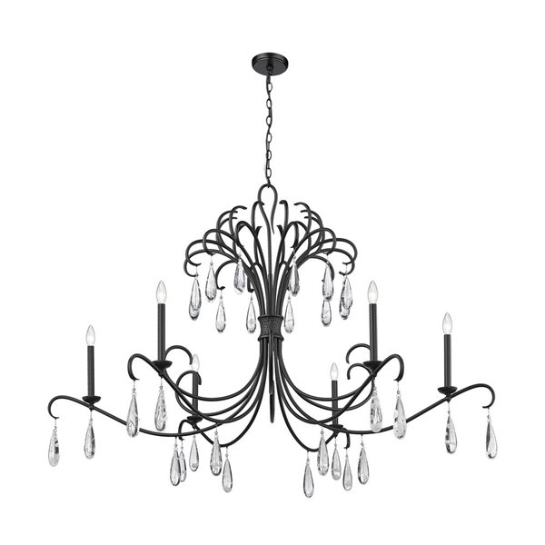 Z-Lite Amara Matte Black 6-Light Tiered Chandelier