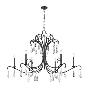 Z-Lite Amara Matte Black 6-Light Tiered Chandelier