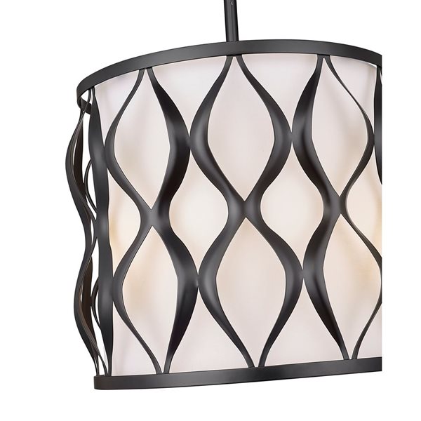Z-Lite Harden Matte Black 3-Light Drum Pendant Light