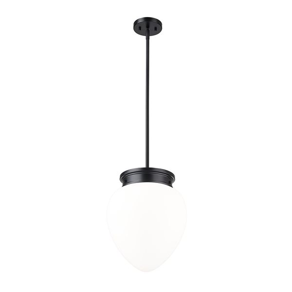 Z-Lite Gideon Matte Black 1-Light Teardrop  Pendant Light