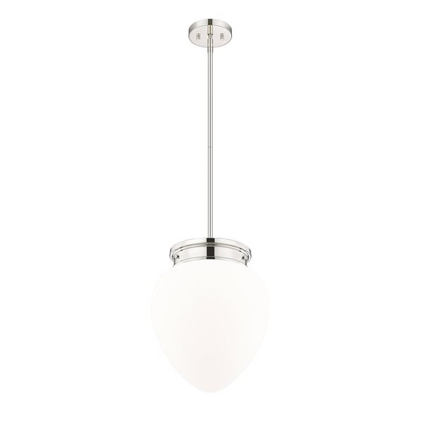 Z-Lite Gideon Polished Nickel 1-Light Teardrop  Pendant Light