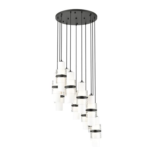 Z-Lite Cayden Matte Black 11-Light Tiered Chandelier