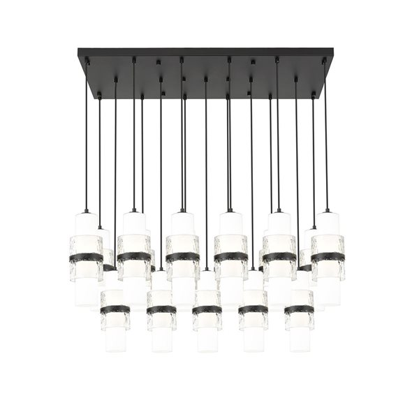 Z-Lite Cayden Matte Black 17-Light Linear Chandelier