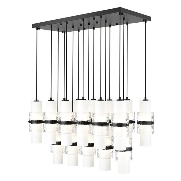Z-Lite Cayden Matte Black 17-Light Linear Chandelier