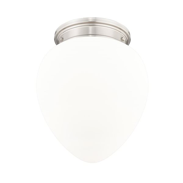 Z-Lite Gideon 12.5-in Brushed Nickel 1-Light Flush Mount Light