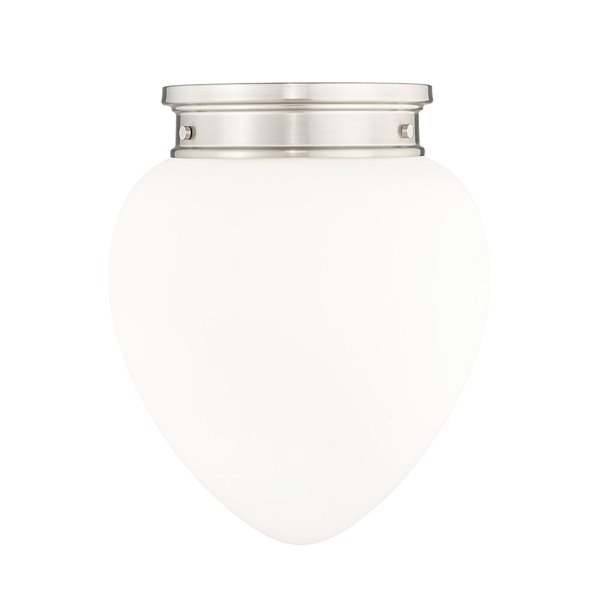 Z-Lite Gideon 12.5-in Brushed Nickel 1-Light Flush Mount Light