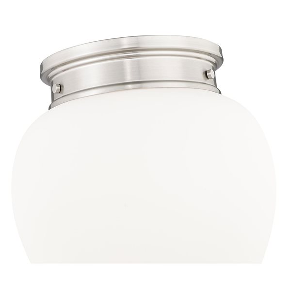 Z-Lite Gideon 12.5-in Brushed Nickel 1-Light Flush Mount Light