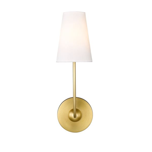 Z-Lite Shannon 5.25-in Rubbed Brass 1-Light Wall Sconce