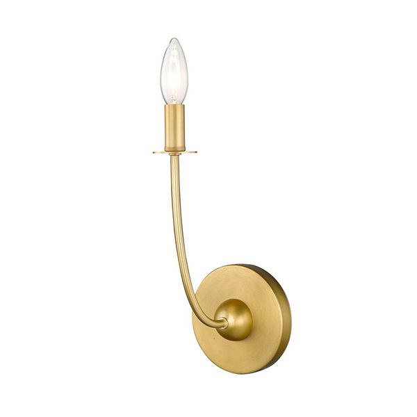 Z-Lite Shannon 5.25-in Rubbed Brass 1-Light Wall Sconce