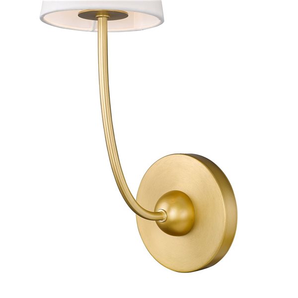 Z-Lite Shannon 5.25-in Rubbed Brass 1-Light Wall Sconce