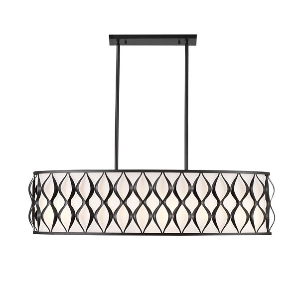 Z-Lite Harden Matte Black 10-Light Linear Chandelier