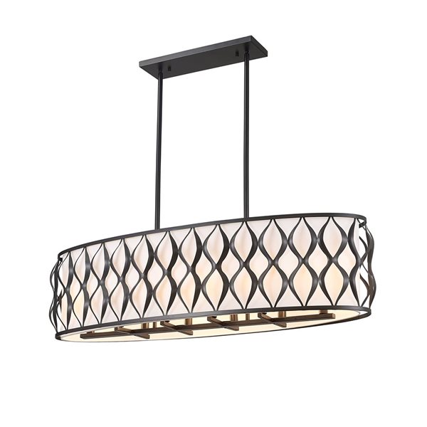 Z-Lite Harden Matte Black 10-Light Linear Chandelier