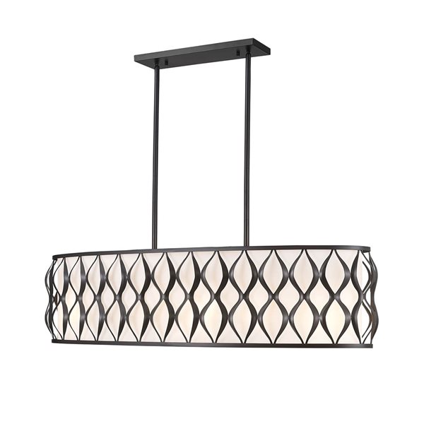 Z-Lite Harden Matte Black 10-Light Linear Chandelier