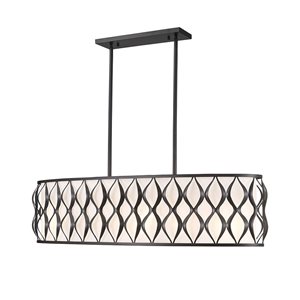 Z-Lite Harden Matte Black 10-Light Linear Chandelier