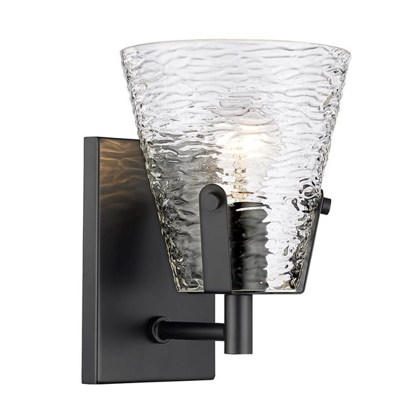 Z-Lite Analia 6.5-in Matte Black 1-Light Wall Sconce