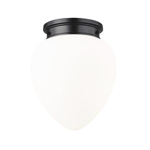 Z-Lite Gideon 12.5-in Matte Black 1-Light Flush Mount Light