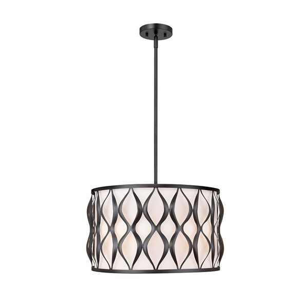 Z-Lite Harden Matte Black 5-Light Drum Pendant Light