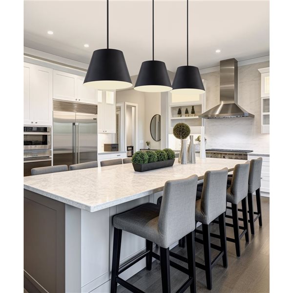 Z-Lite Lilly Matte Black 1-Light Dome Pendant Light