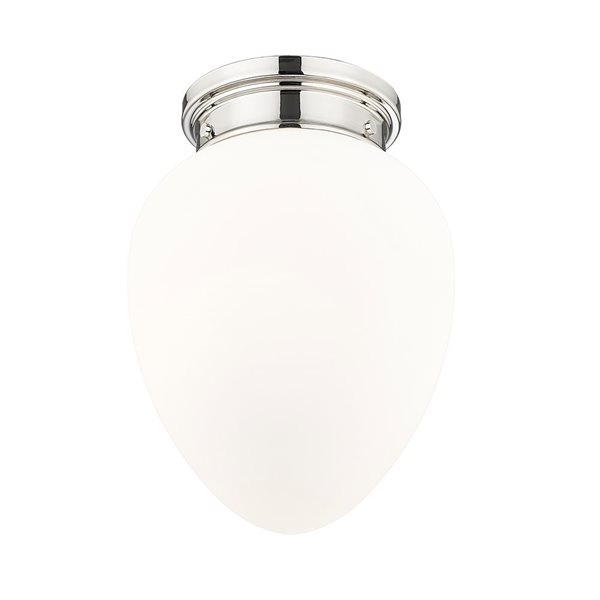 Z-Lite Gideon 10-in Polished Nickel 1-Light Flush Mount Light