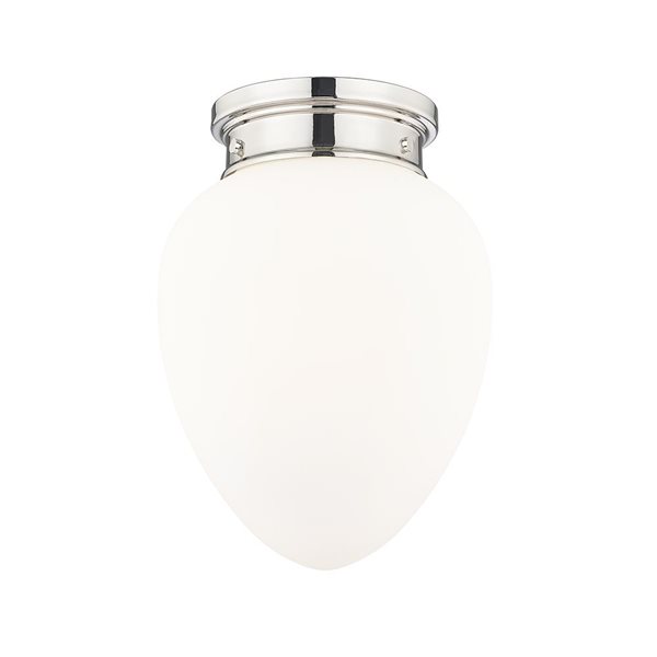 Z-Lite Gideon 10-in Polished Nickel 1-Light Flush Mount Light