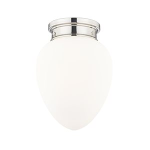 Z-Lite Gideon 10-in Polished Nickel 1-Light Flush Mount Light