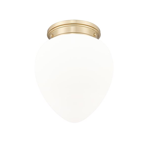 Z-Lite Gideon 12.5-in Modern Gold 1-Light Flush Mount Light