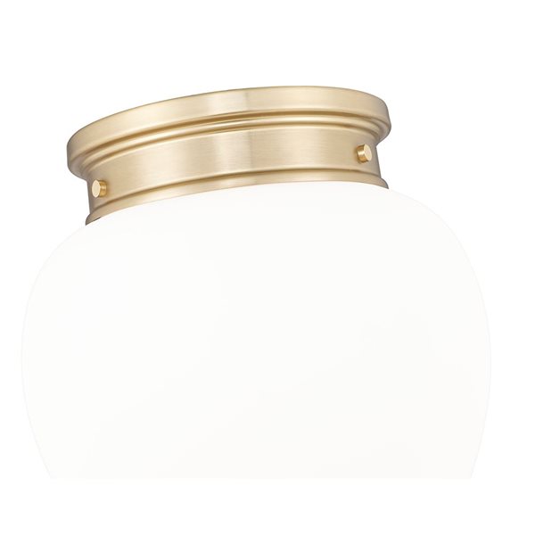 Z-Lite Gideon 12.5-in Modern Gold 1-Light Flush Mount Light