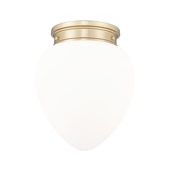 Z-Lite Gideon 12.5-in Modern Gold 1-Light Flush Mount Light