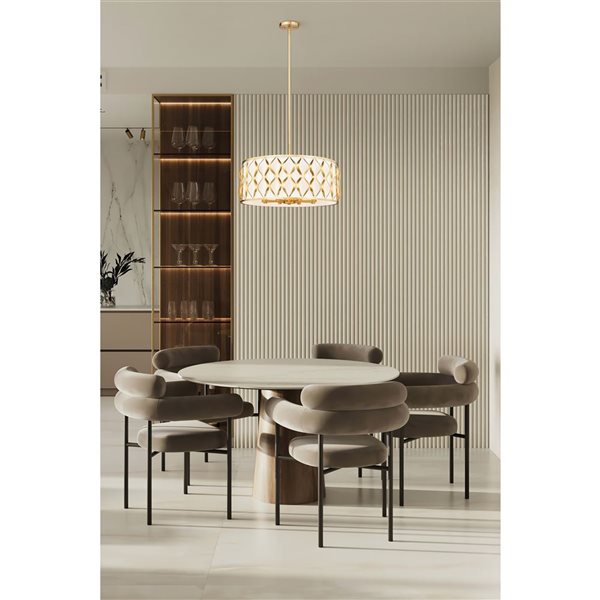 Z-Lite Harden Modern Gold 8-Light Drum Pendant Light