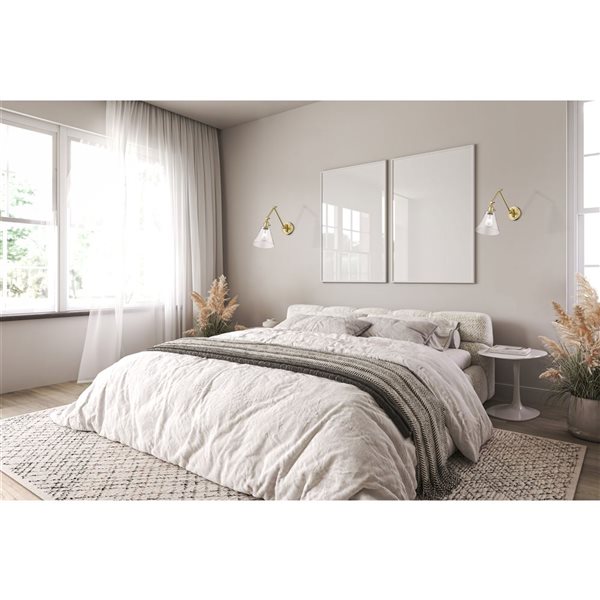 Z-Lite Gayson 7.75-in Modern Gold 1-Light Wall Sconce