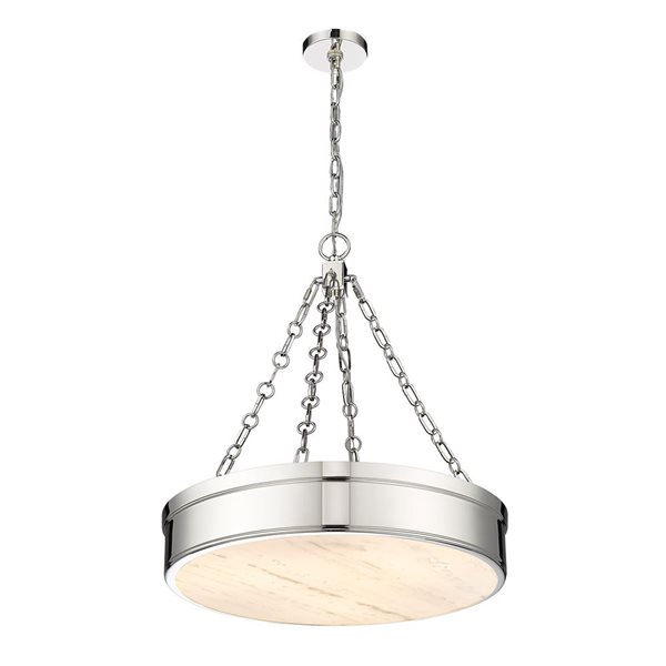 Z-Lite Anders Polished Nickel 3-Light Drum Shape Chandelier