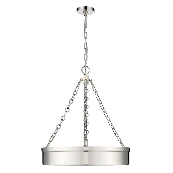 Z-Lite Anders Polished Nickel 3-Light Drum Shape Chandelier