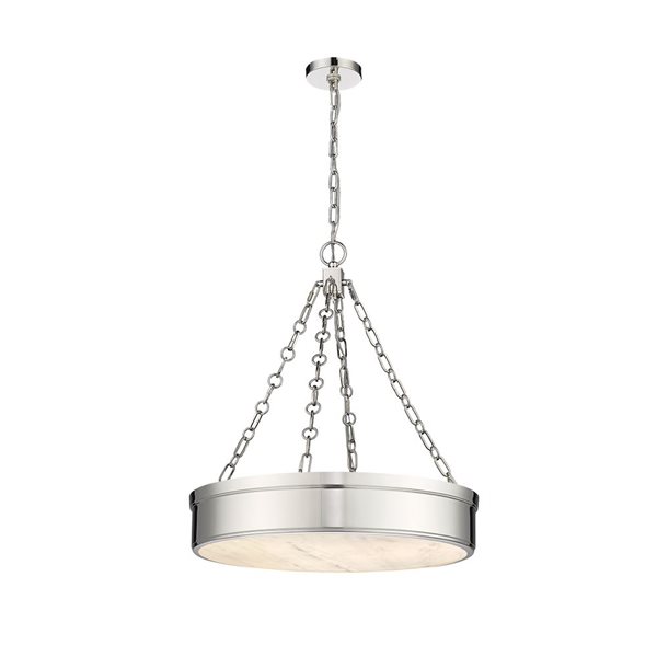 Z-Lite Anders Polished Nickel 3-Light Drum Shape Chandelier