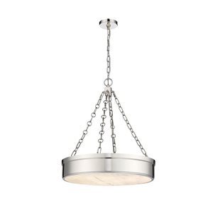 Z-Lite Anders Polished Nickel 3-Light Drum Shape Chandelier