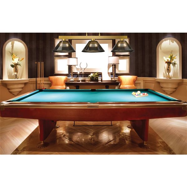 Z-Lite Cobalt 49.75-in Modern Gold 3-Light Billiard w/ Smoke Plastic Shade