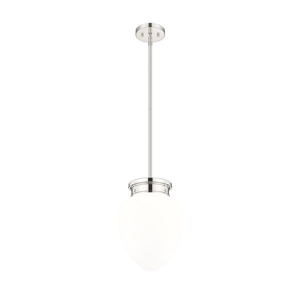 Z-Lite Gideon Polished Nickel 1-Light Teardrop  Pendant Light