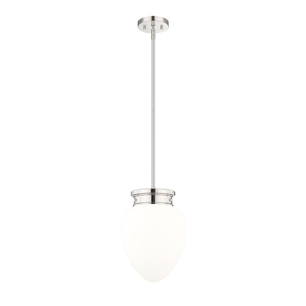 Z-Lite Gideon Polished Nickel 1-Light Teardrop  Pendant Light