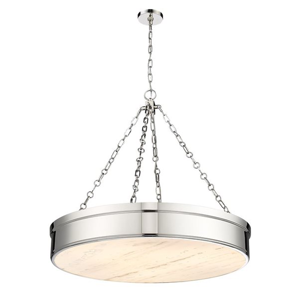 Z-Lite Anders Polished Nickel 3-Light Drum Shaped Chandelier