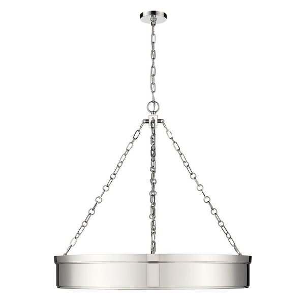 Z-Lite Anders Polished Nickel 3-Light Drum Shaped Chandelier