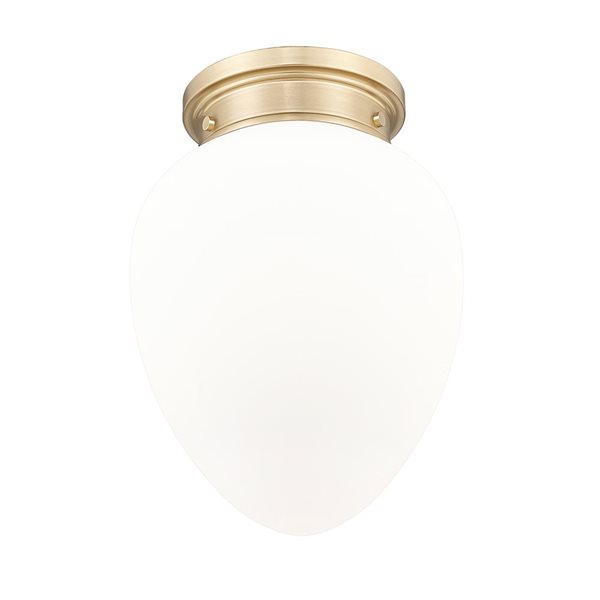 Z-Lite Gideon 10-in Modern Gold 1-Light Flush Mount Light