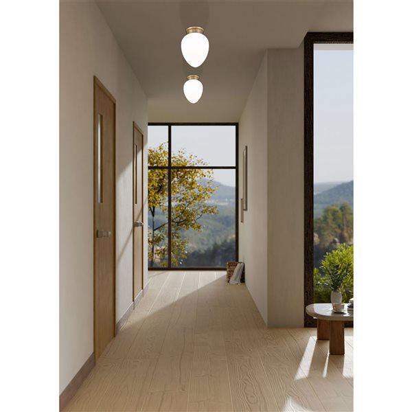 Z-Lite Gideon 10-in Modern Gold 1-Light Flush Mount Light