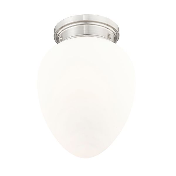 Z-Lite Gideon 10-in Brushed Nickel 1-Light Flush Mount Light