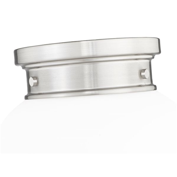 Z-Lite Gideon 10-in Brushed Nickel 1-Light Flush Mount Light