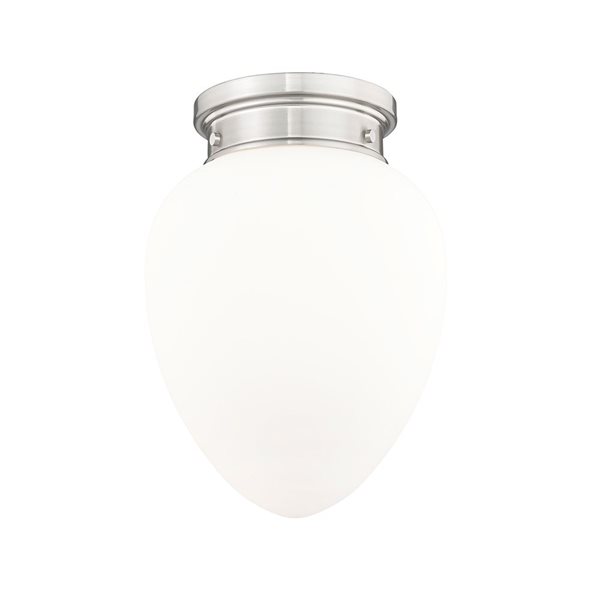 Z-Lite Gideon 10-in Brushed Nickel 1-Light Flush Mount Light