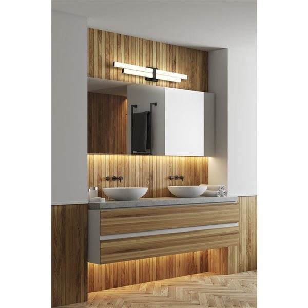 Z-Lite Zane 32-in Matte Black 2-Light Vanity Light