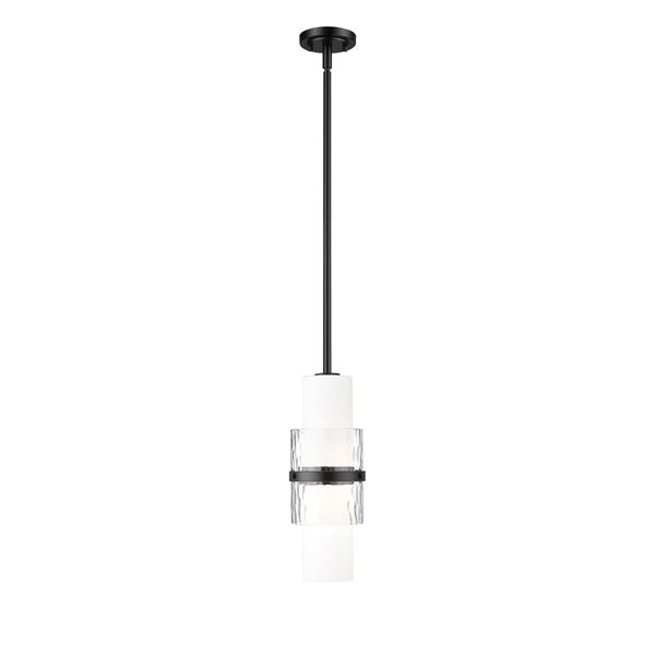 Z-Lite Cayden Matte Black 1-Light Pendant Light