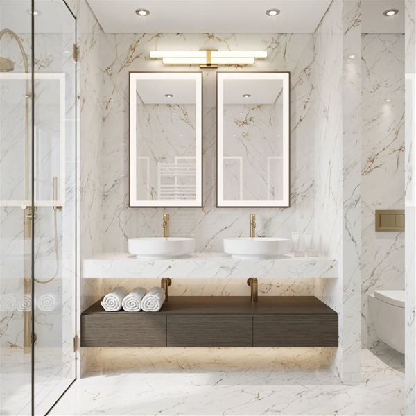 Z-Lite Zane 32-in Modern Gold 2-Light Vanity Light