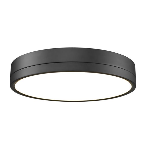 Z-Lite Algar 16-in Matte Black 1-Light Flush Mount Light