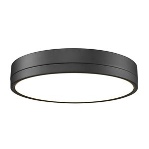 Z-Lite Algar 16-in Matte Black 1-Light Flush Mount Light