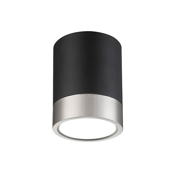 Z-Lite Algar 6-in Matte Black and Brushed Nickel 1-Light  Flush Mount Light